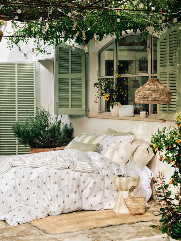 Krepp sengesett grønn - 2