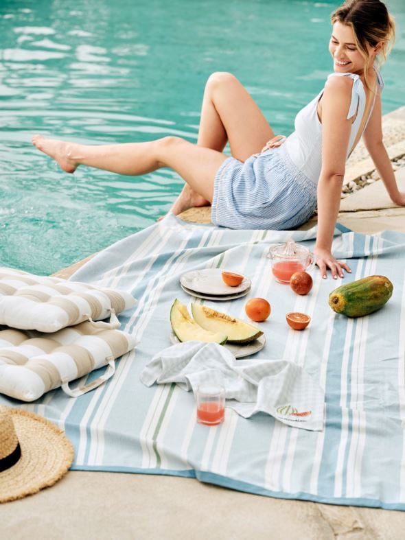 Piknikteppe blå - 3