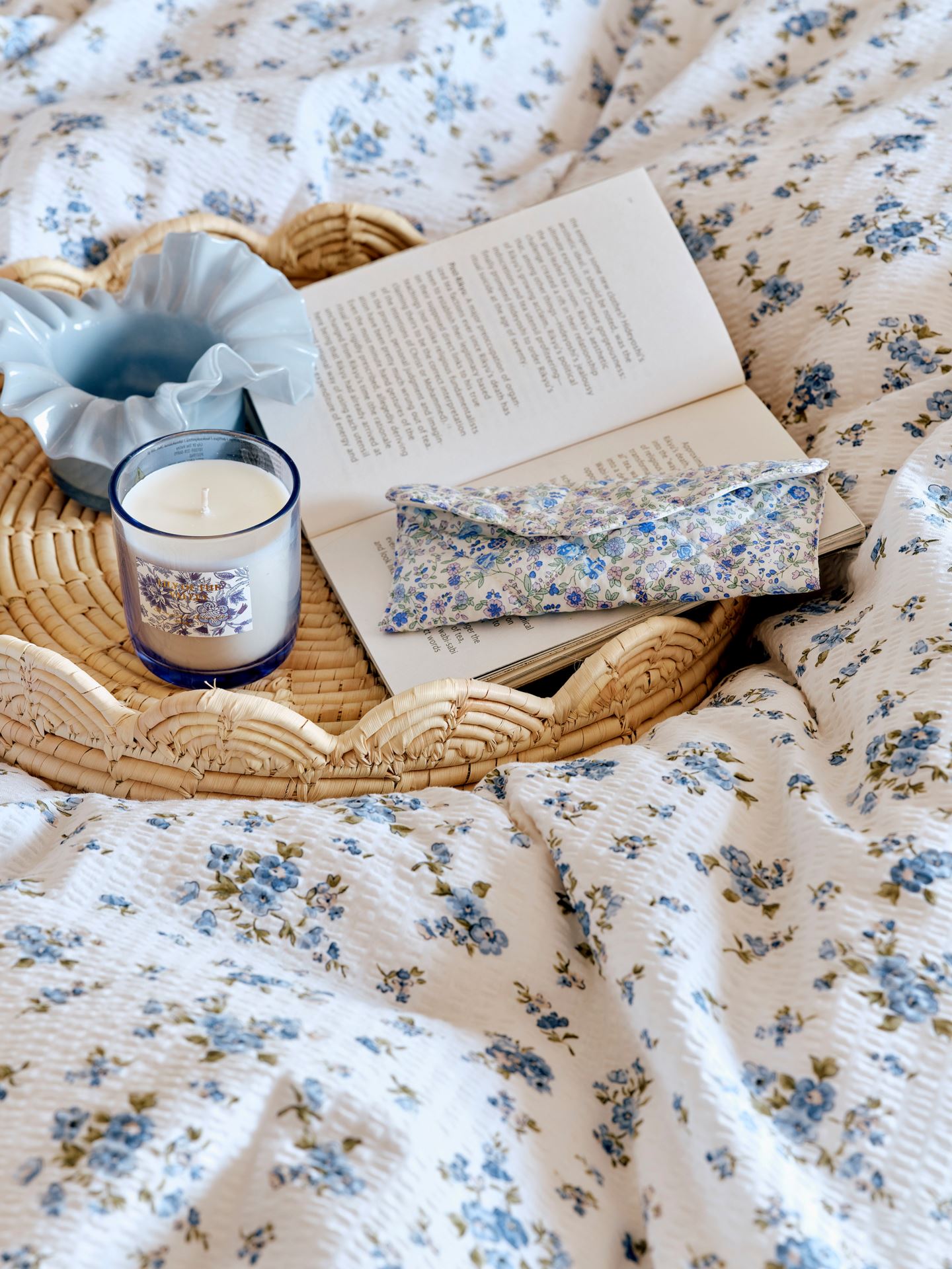 Krepp sengesett blå - 3