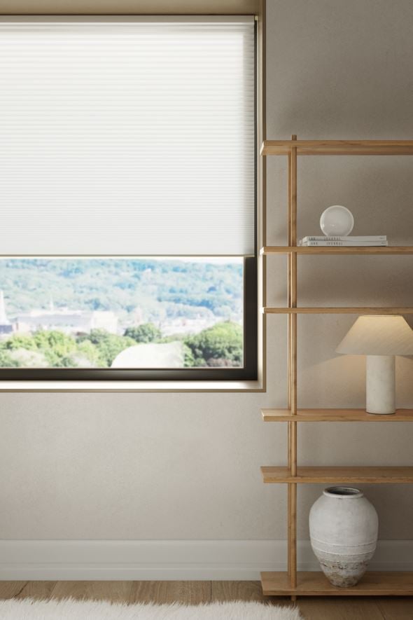 Lysfilt. dobbel plisségardin hvit - 4