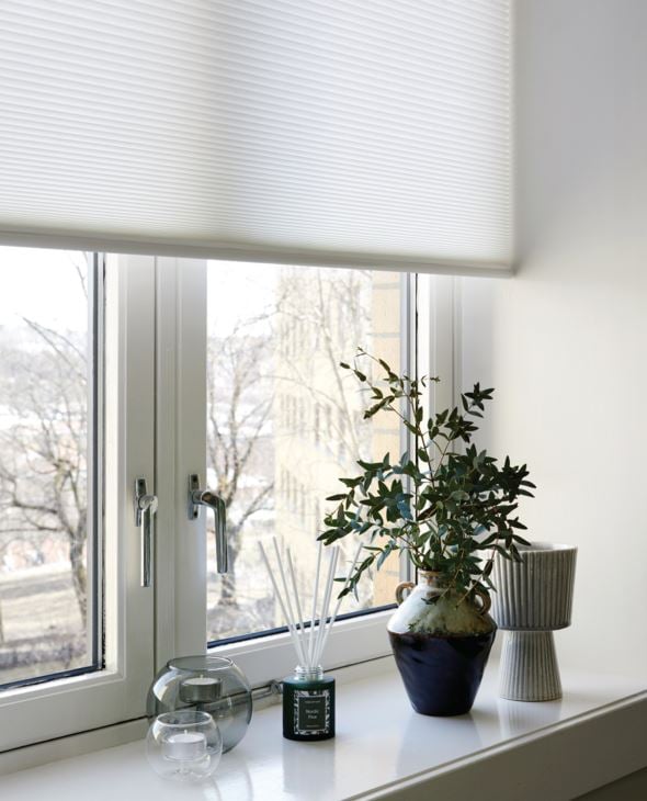 Lysfilt. dobbel plisségardin hvit - 5