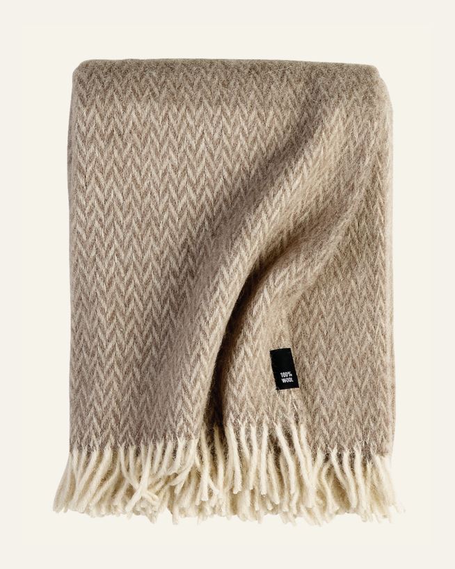 Ullpledd taupe - 130x170 cm taupe - 1
