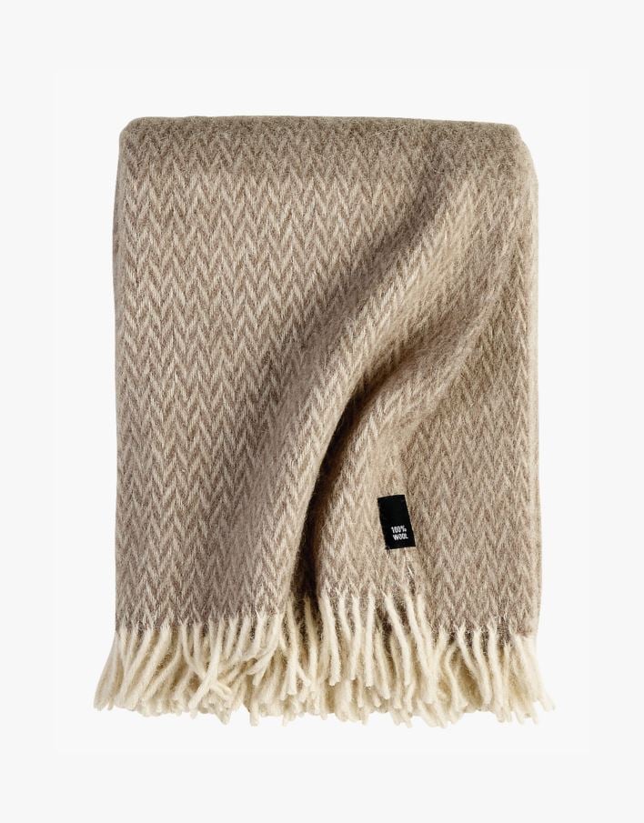 Ullpledd taupe - 130x170 cm taupe - 1