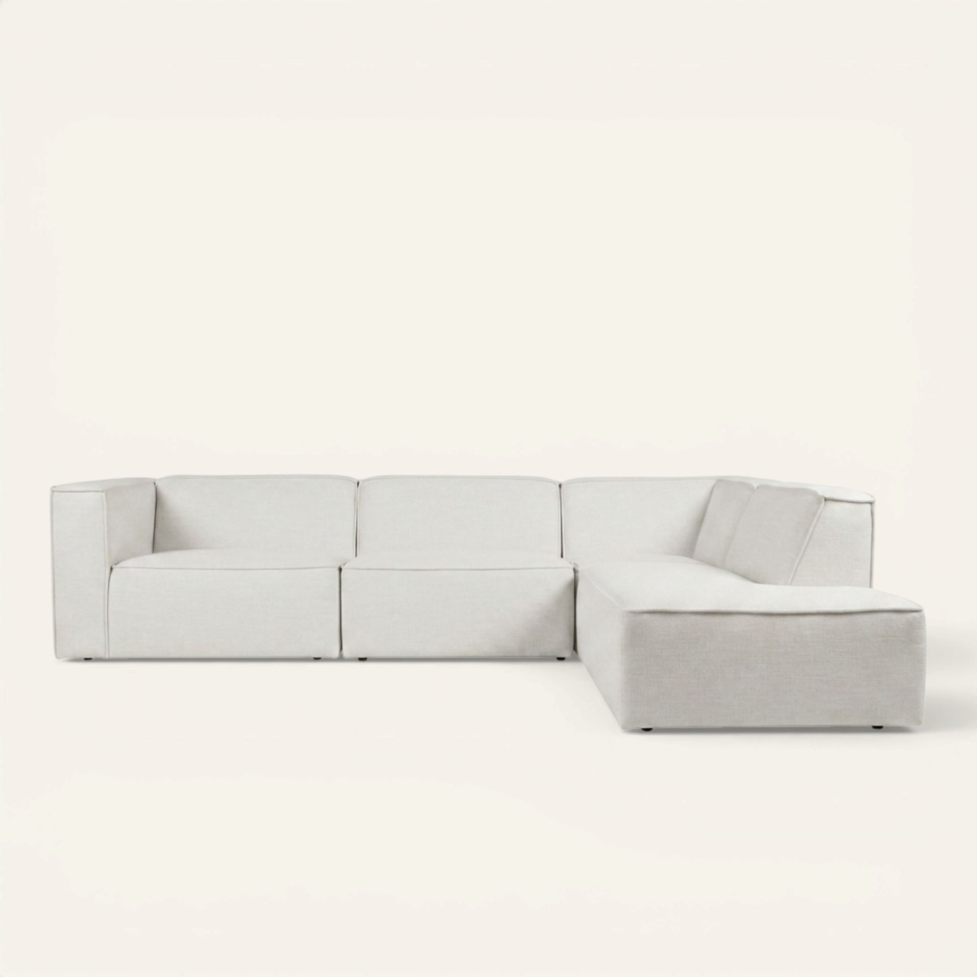 Modulsofa 4 deler åpen ende høyre natur - 293x227x73 cm natur - 1