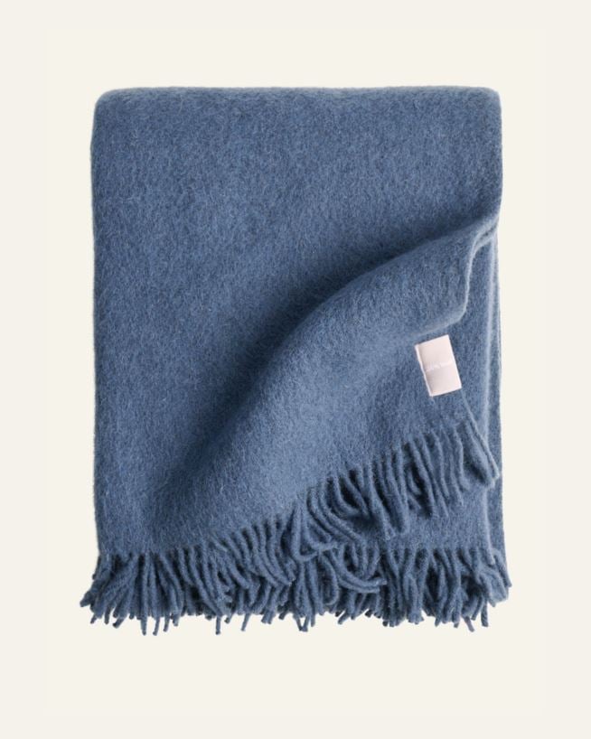 Ullpledd blå - 130x170 cm lys turkis - 1