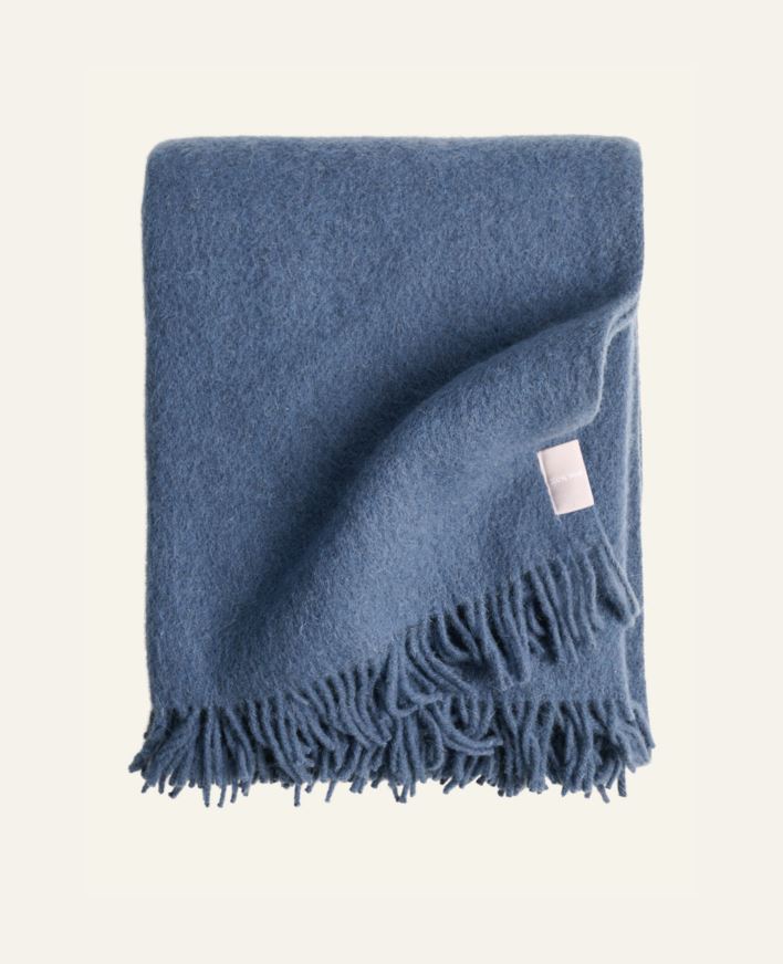 Ullpledd blå - 130x170 cm blå - 1