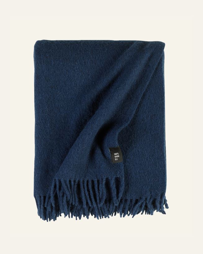 Ullpledd marineblå - 130x170 cm marineblå - 1