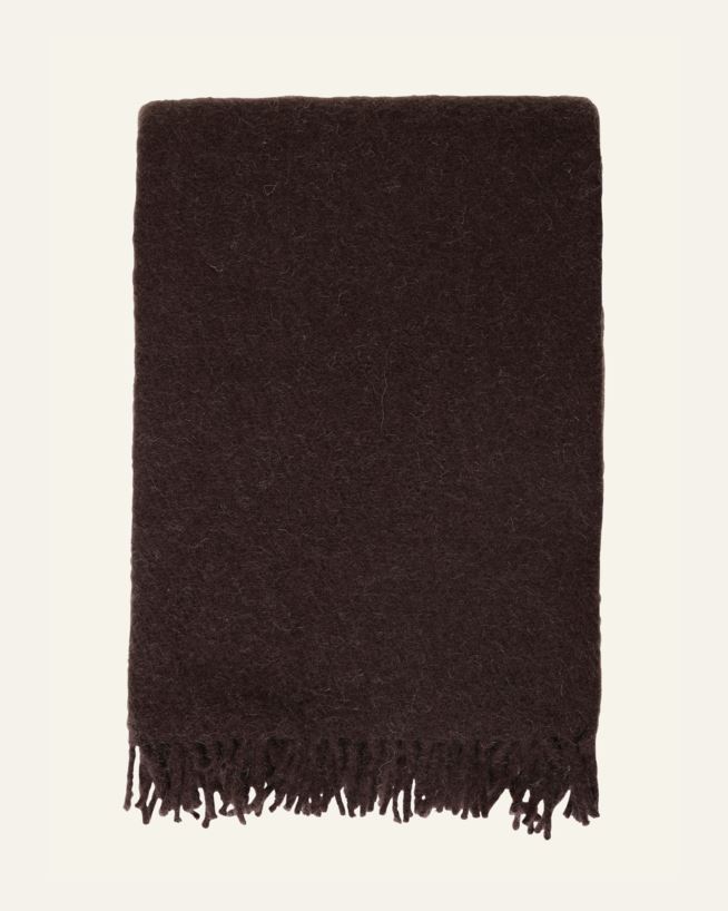 Ullpledd mørk brun - 130x170 cm mørk brun - 1