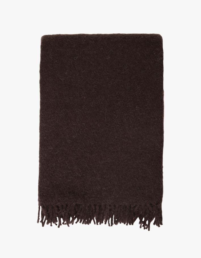 Ullpledd mørk brun - 130x170 cm mørk brun - 1