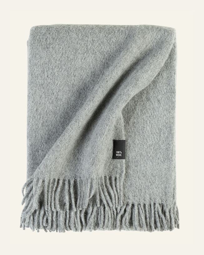 Ullpledd grå - 130x170 cm grå - 1