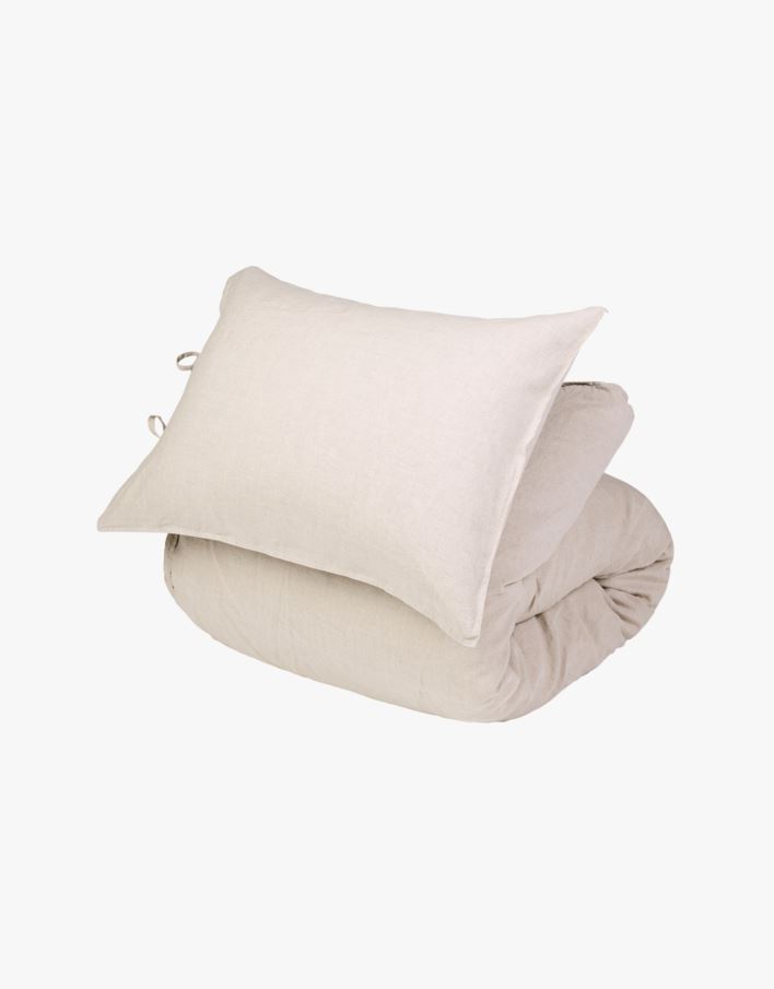 Lin sengesett natur - 140x200 cm natur - 1