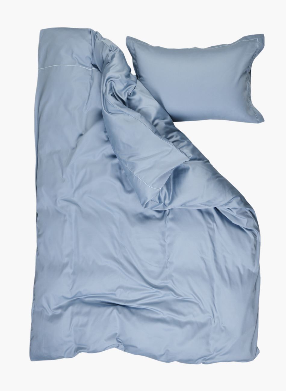 Egyptisk bomull sateng sengesett himmelblå - 3