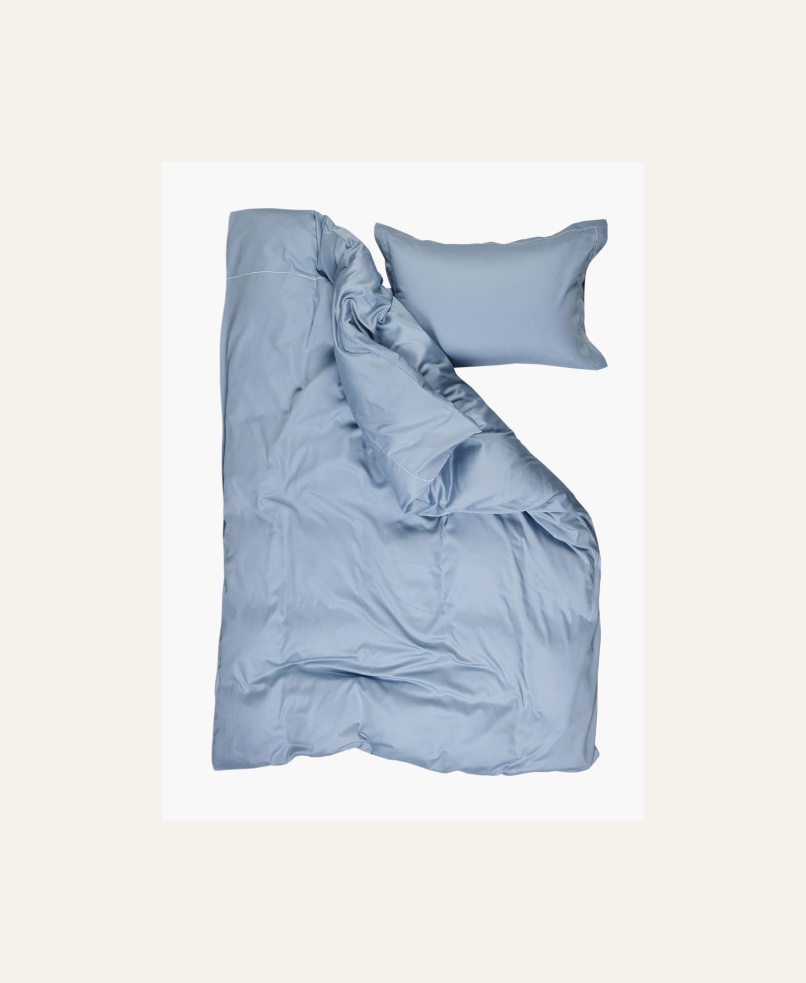 Egyptisk bomull sateng sengesett himmelblå - 3