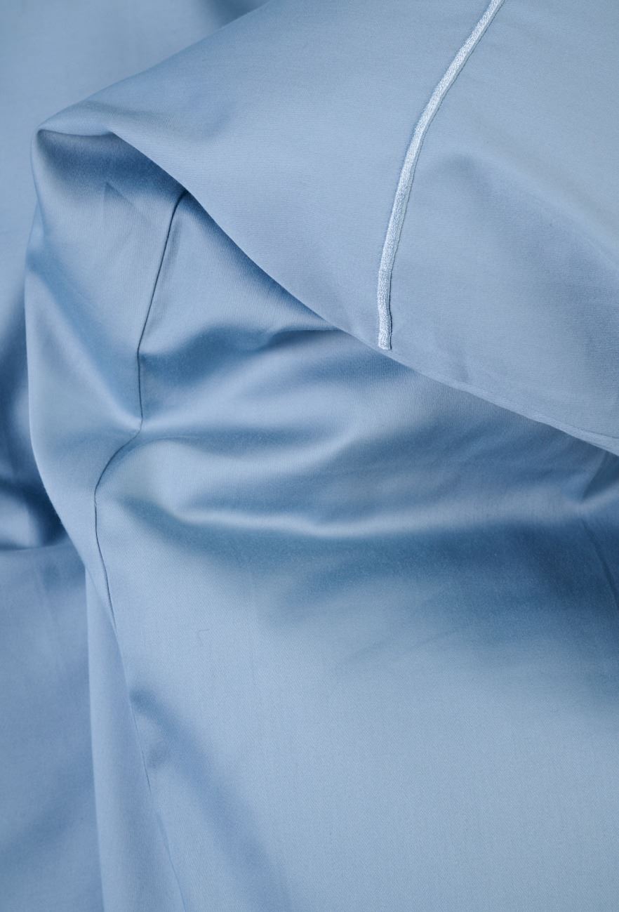 Egyptisk bomull sateng sengesett himmelblå - 4