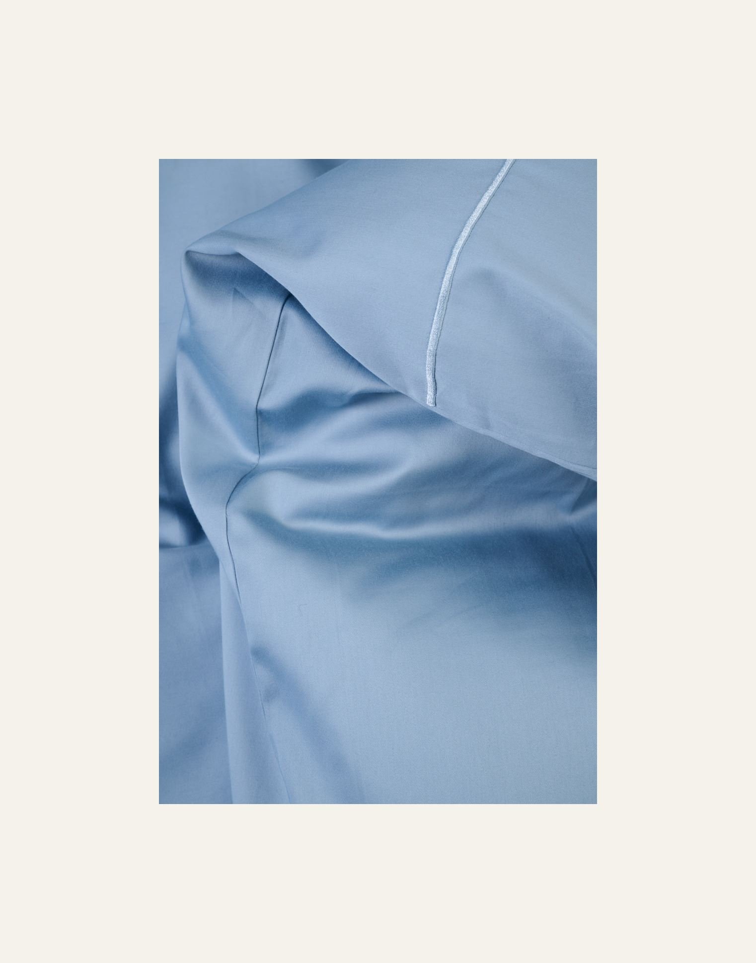 Egyptisk bomull sateng sengesett himmelblå - 3