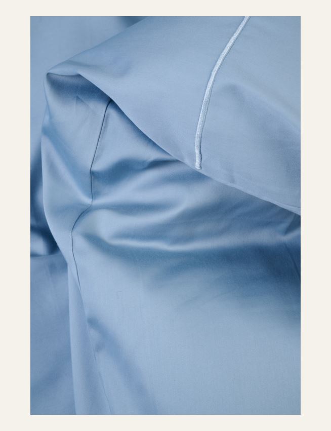 Egyptisk bomull sateng sengesett himmelblå - 3