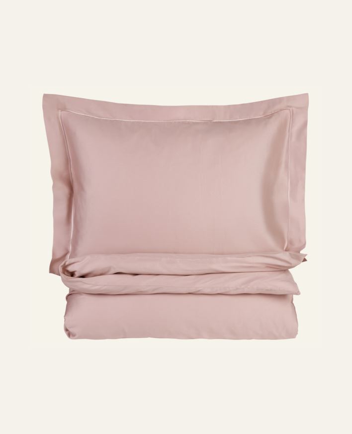 Egyptisk bomull sateng sengesett pudderrosa - 200x220 cm/50x70 cm pudderrosa - 1