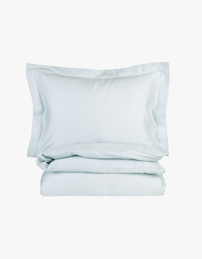 Egyptisk bomull sateng sengesett lys blå - 140x220 cm lys blå - 1