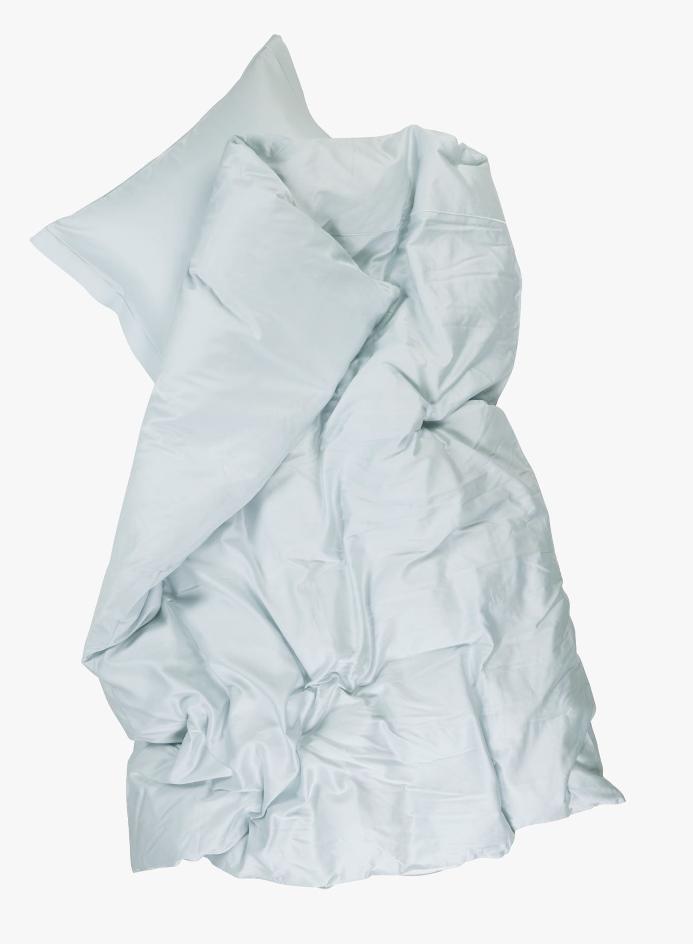 Egyptisk bomull sateng sengesett lys blå - 2