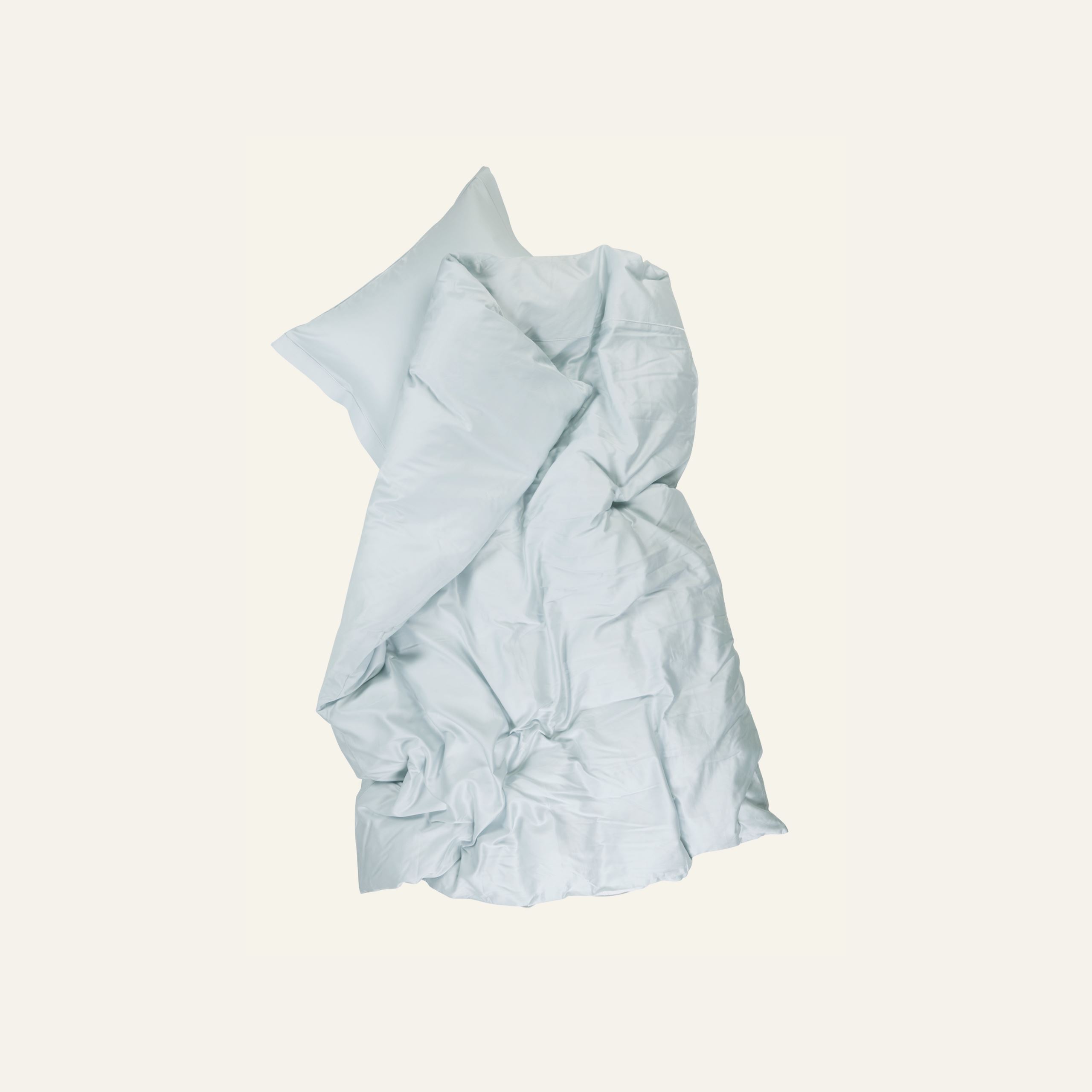 Egyptisk bomull sateng sengesett lys blå - 2