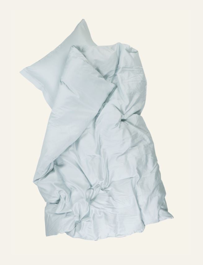 Egyptisk bomull sateng sengesett lys blå - 2