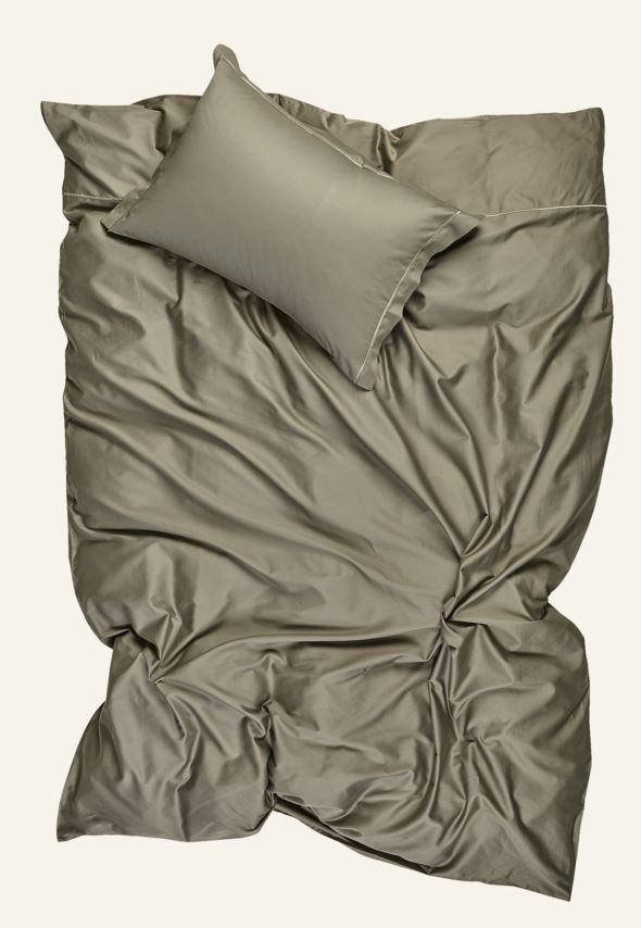 Egyptisk bomull sateng sengesett olivengrønn - 3
