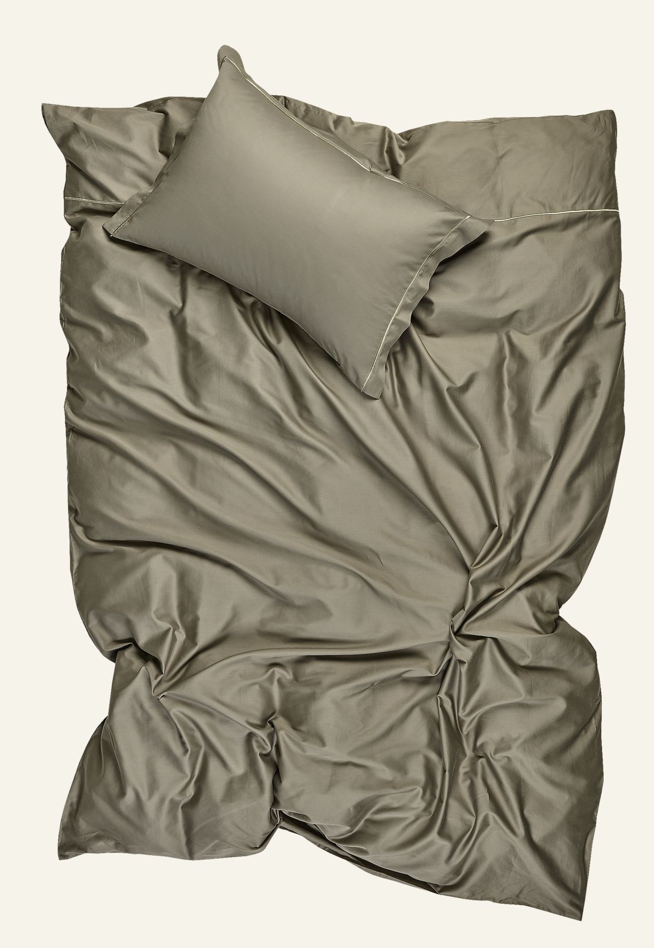 Egyptisk bomull sateng sengesett olivengrønn - 3