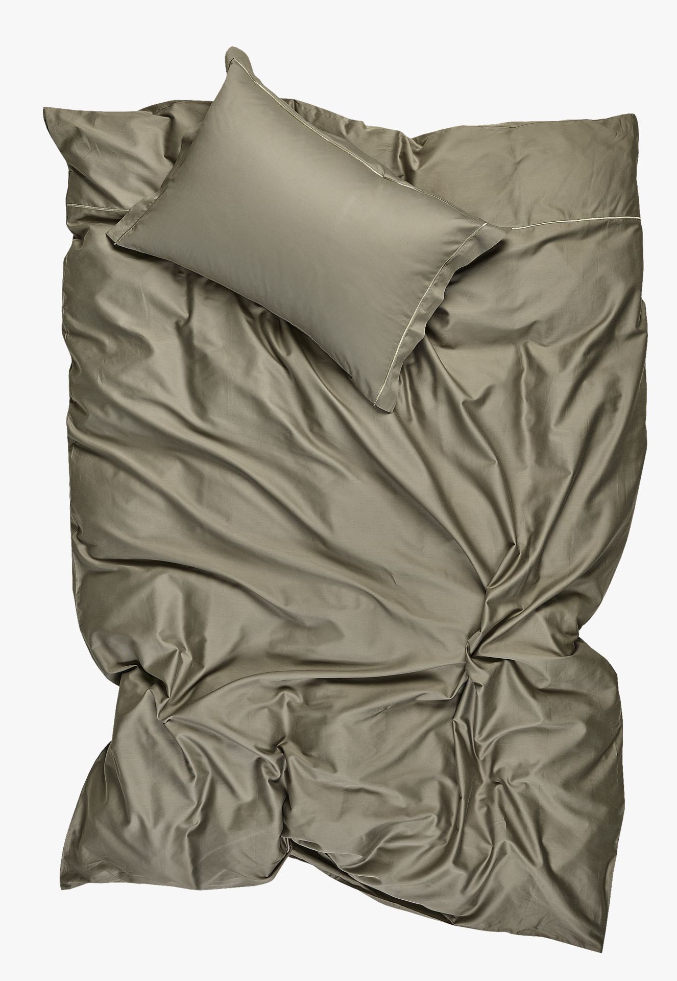 Egyptisk bomull sateng sengesett olivengrønn - 3