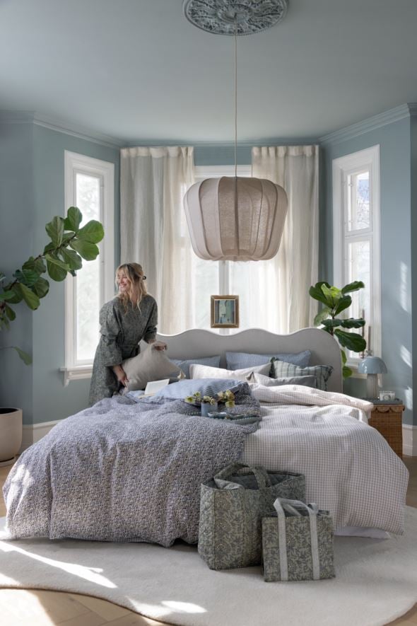 Krepp sengesett multi blå - 6