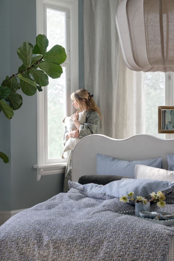 Krepp sengesett multi blå - 5