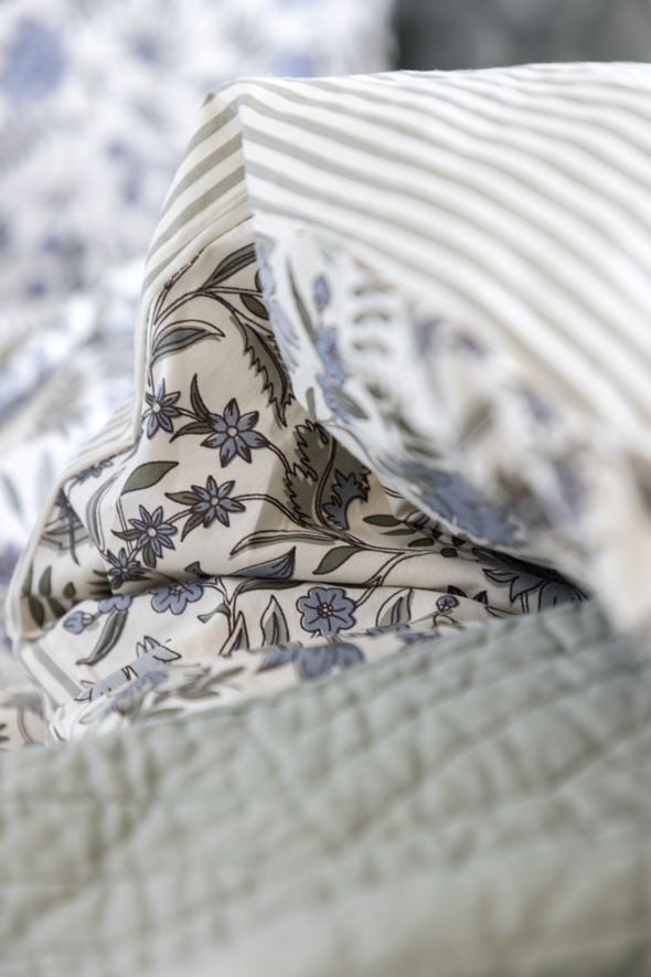 Bomull sengesett olivengrønn - 3