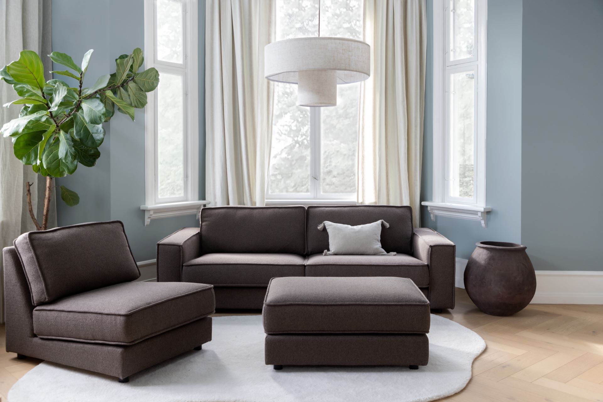 3 seter sofa brun - 4