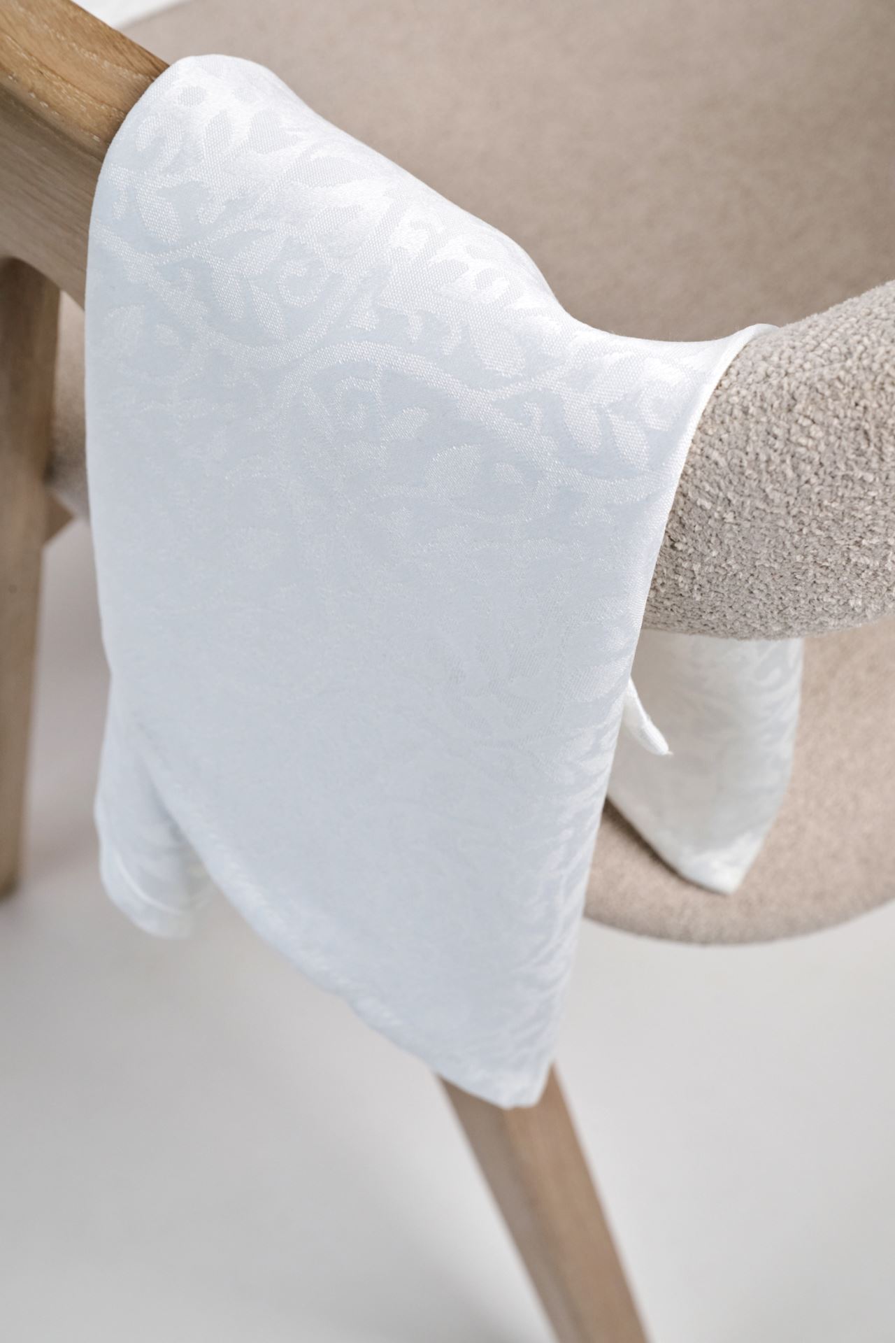 Jaquard duk hvit - 3