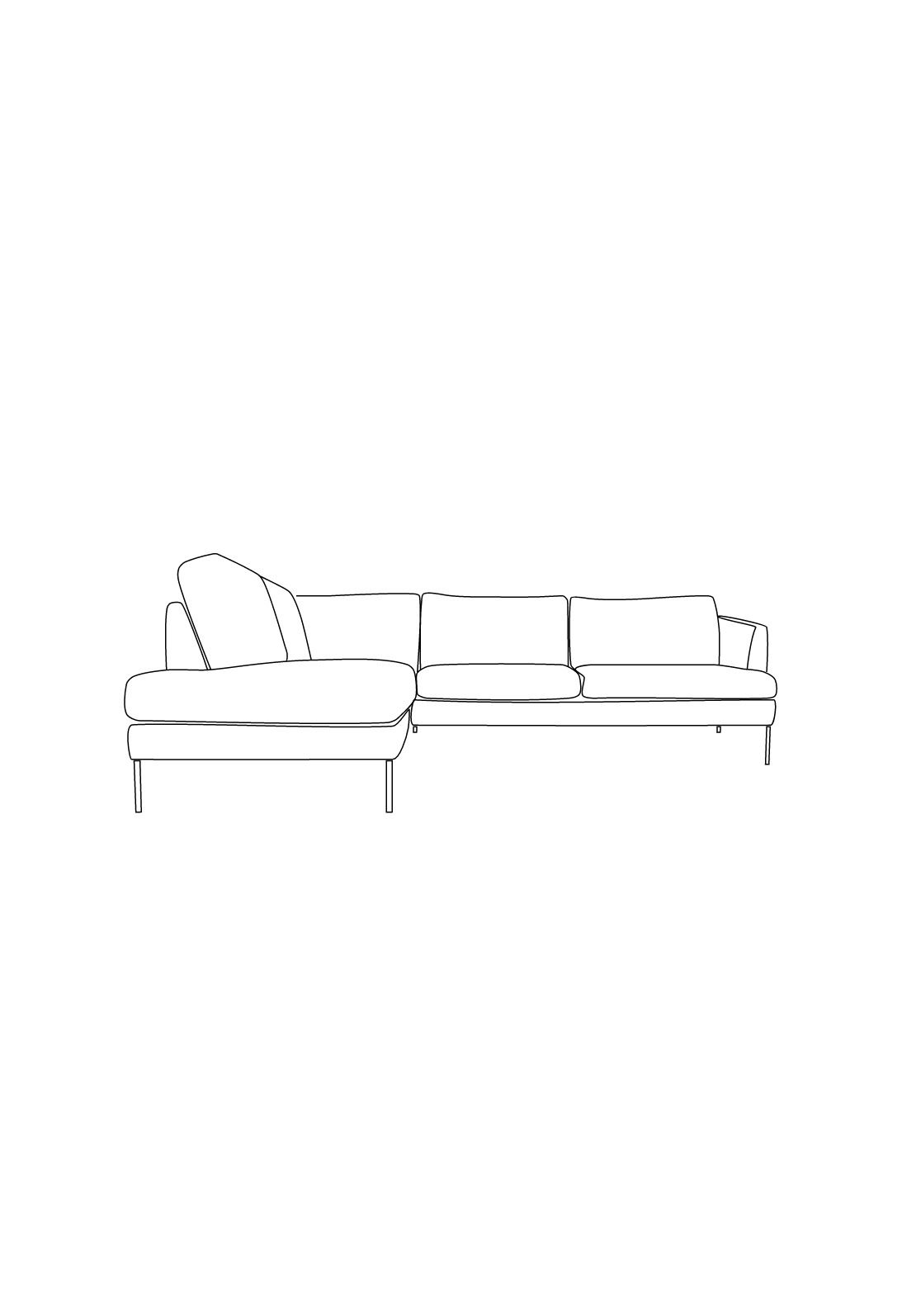 Sofa åpen ende venstre beige - 5
