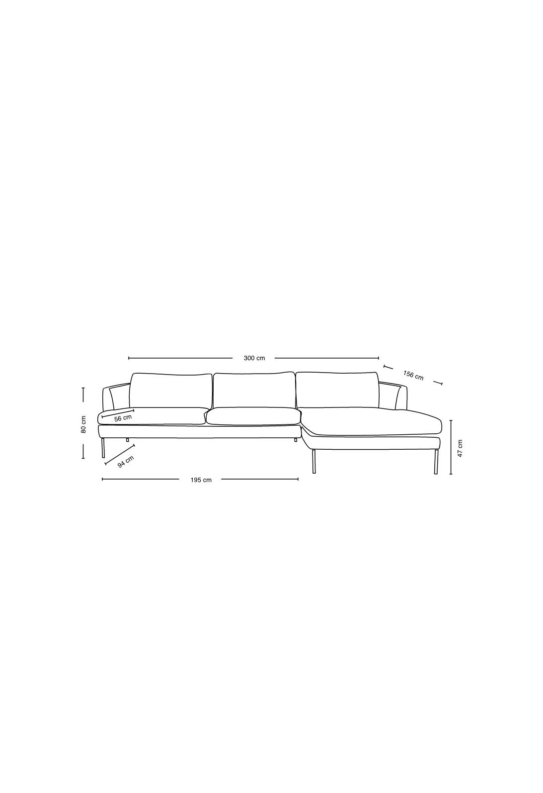 Sofa sjeselong venstre beige - 9