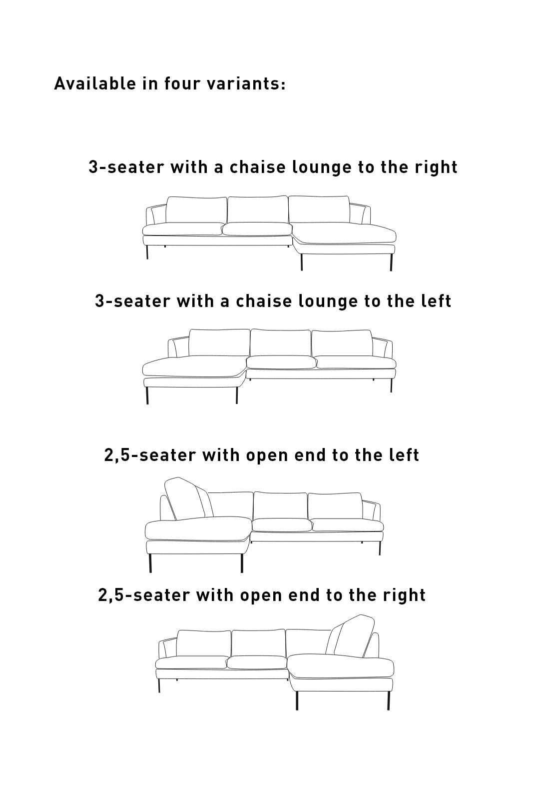Sofa åpen ende venstre beige - 8