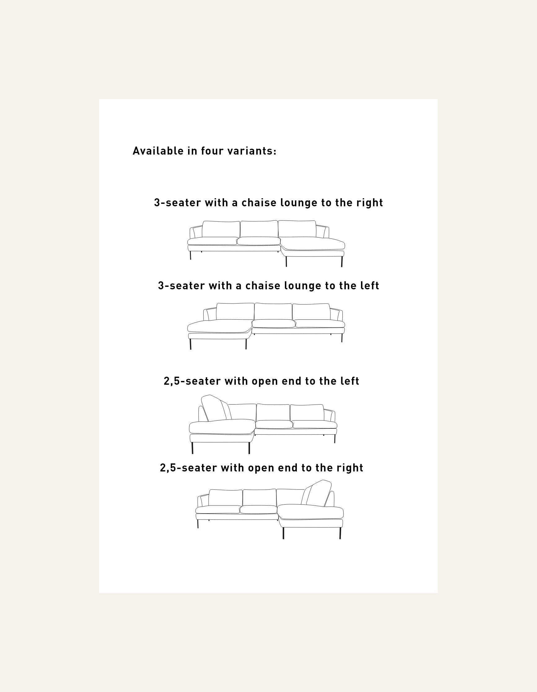 Sofa åpen ende venstre grå - 8