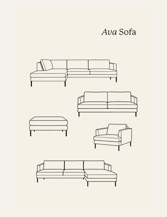 Sofa åpen ende venstre grå - 6