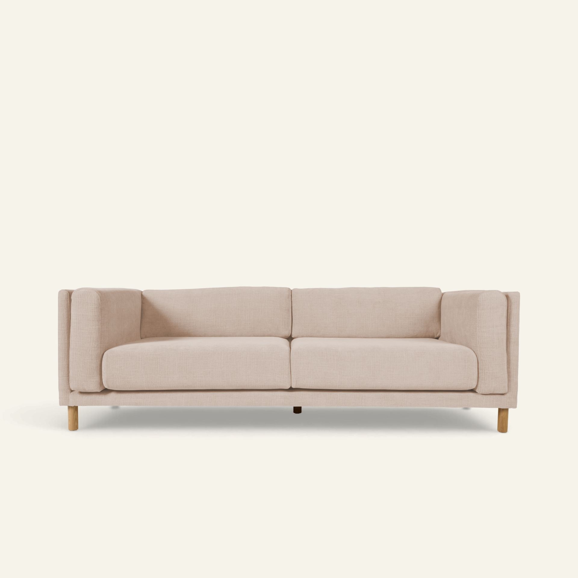 3 seter sofa lys beige - 221x88x68 cm lys beige - 1