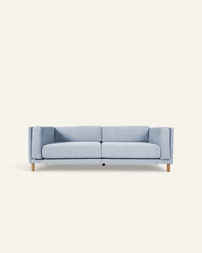 3 seter sofa gråblå - 221x88x68 cm gråblå - 1