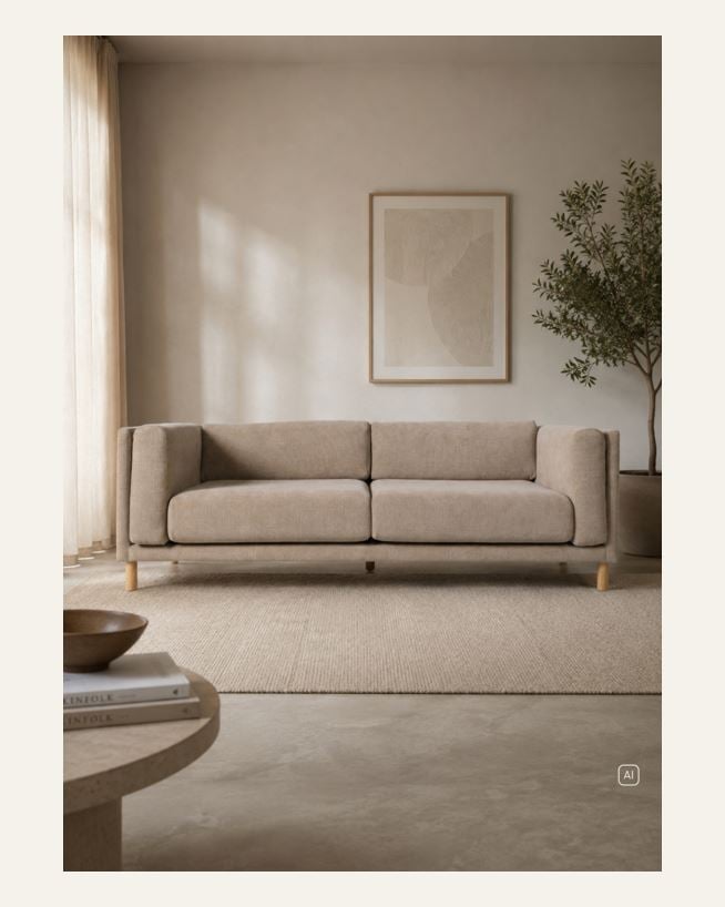 3 seter sofa taupe - 221x88x68 cm taupe - 1