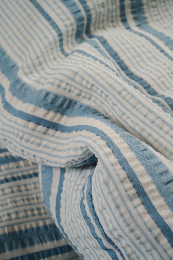 Krepp sengesett blå - 2