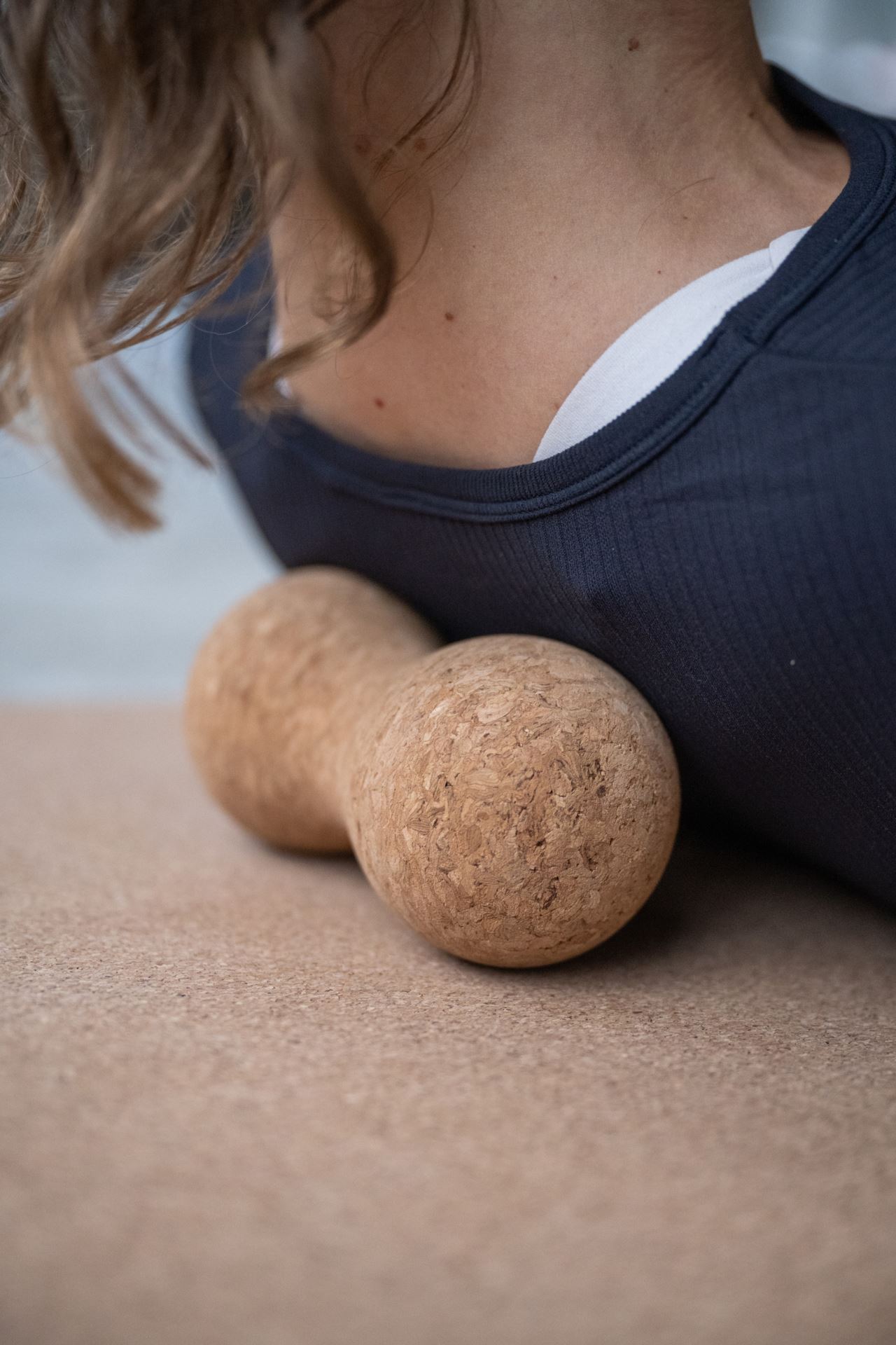 Dobbel massasjeball natur - 2