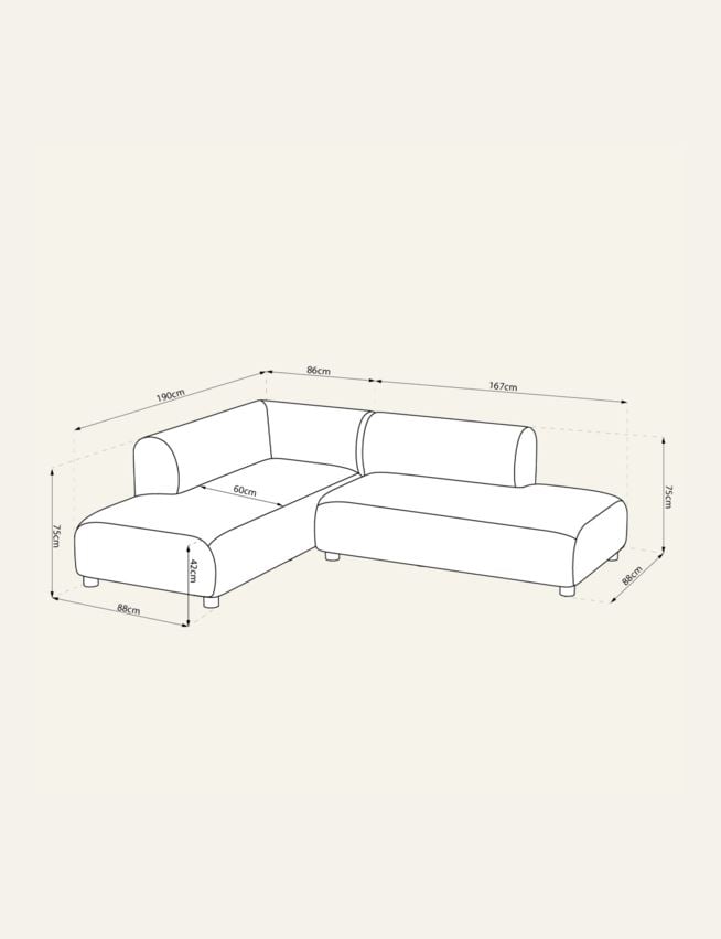Hjørnesofa beige - 5