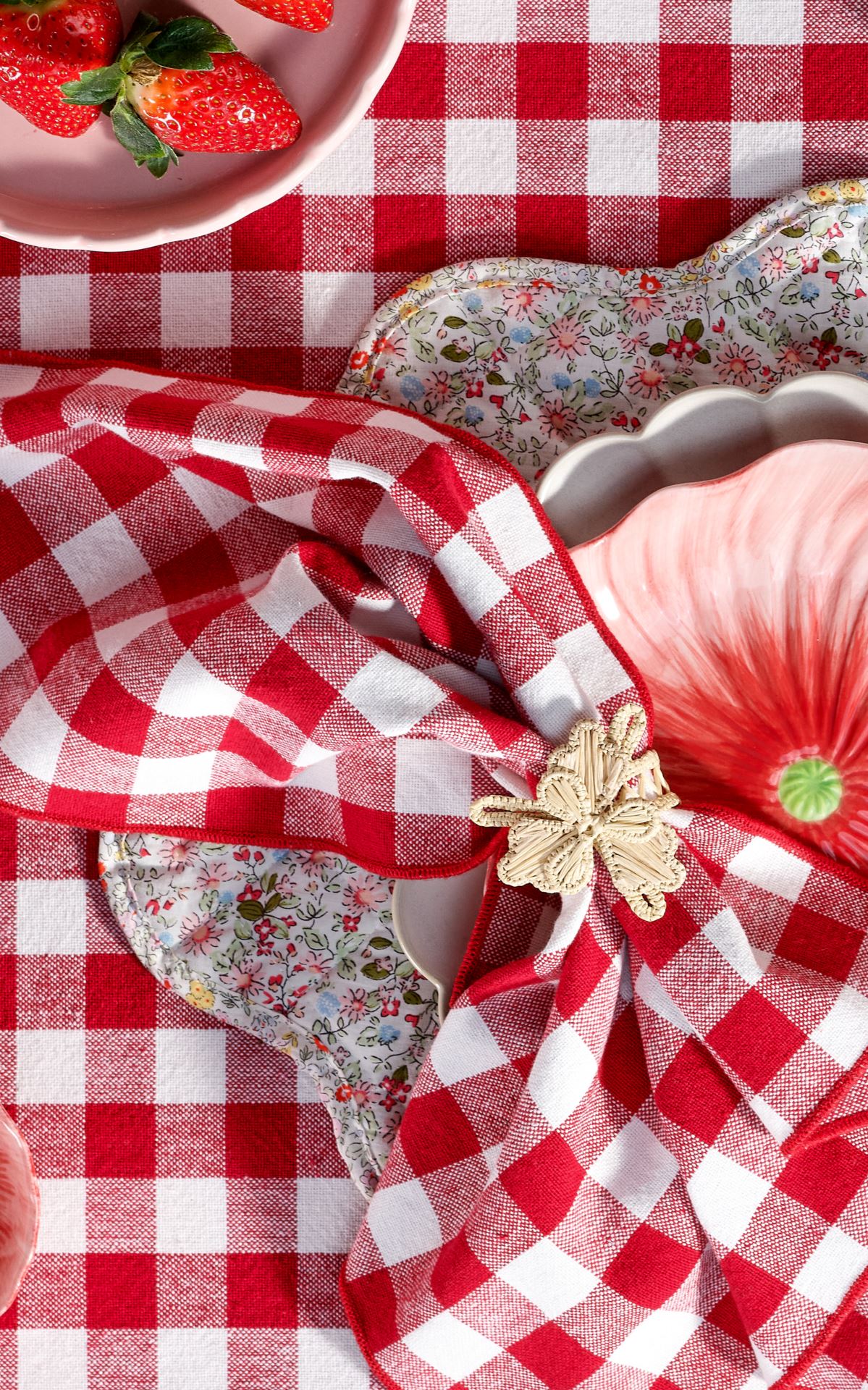 2pk tøyserviett rød - 2