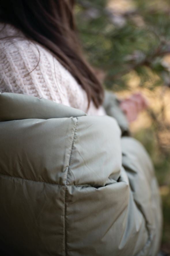 Dunpledd olivengrønn - 4