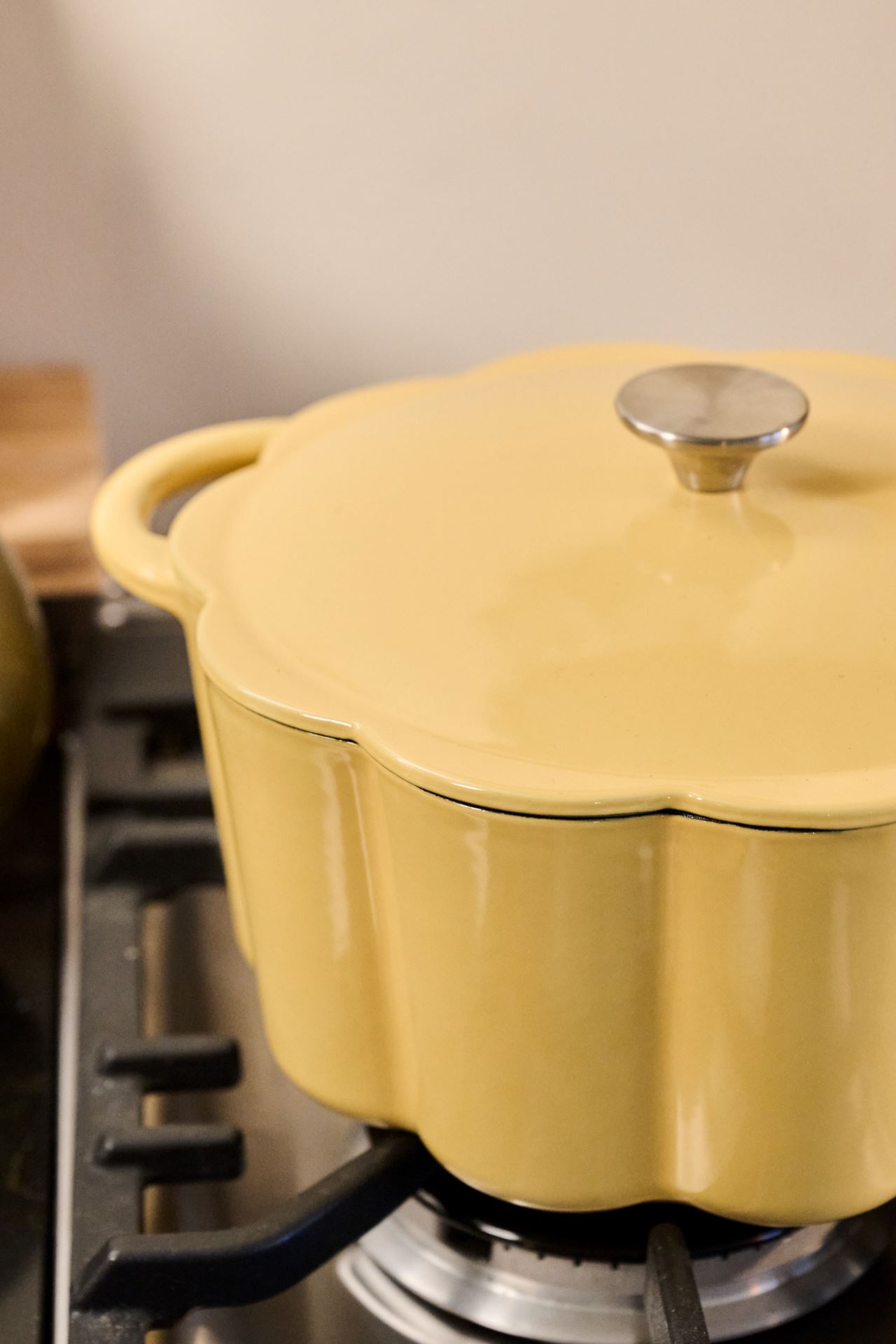 Støpejernsgryte rund gul - 3