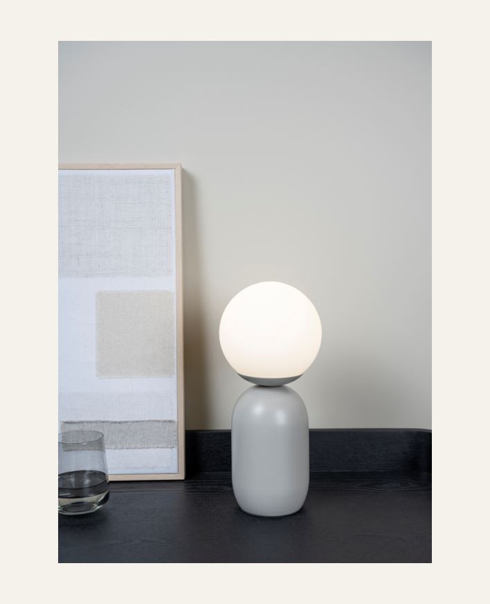 Bordlampe grå - 15x15x34,5 cm grå - 1