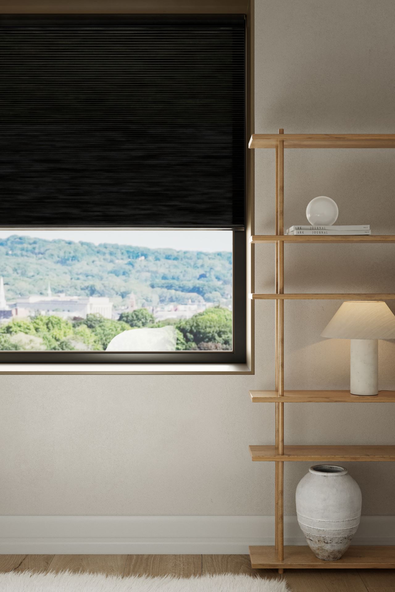 Lysfilt. dobbel plisségardin svart - 2