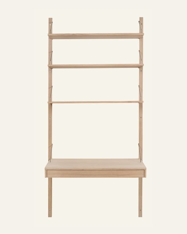 Hyllesystem skrivebordsplate med skuff natur - 100x60x2 cm natur - 1